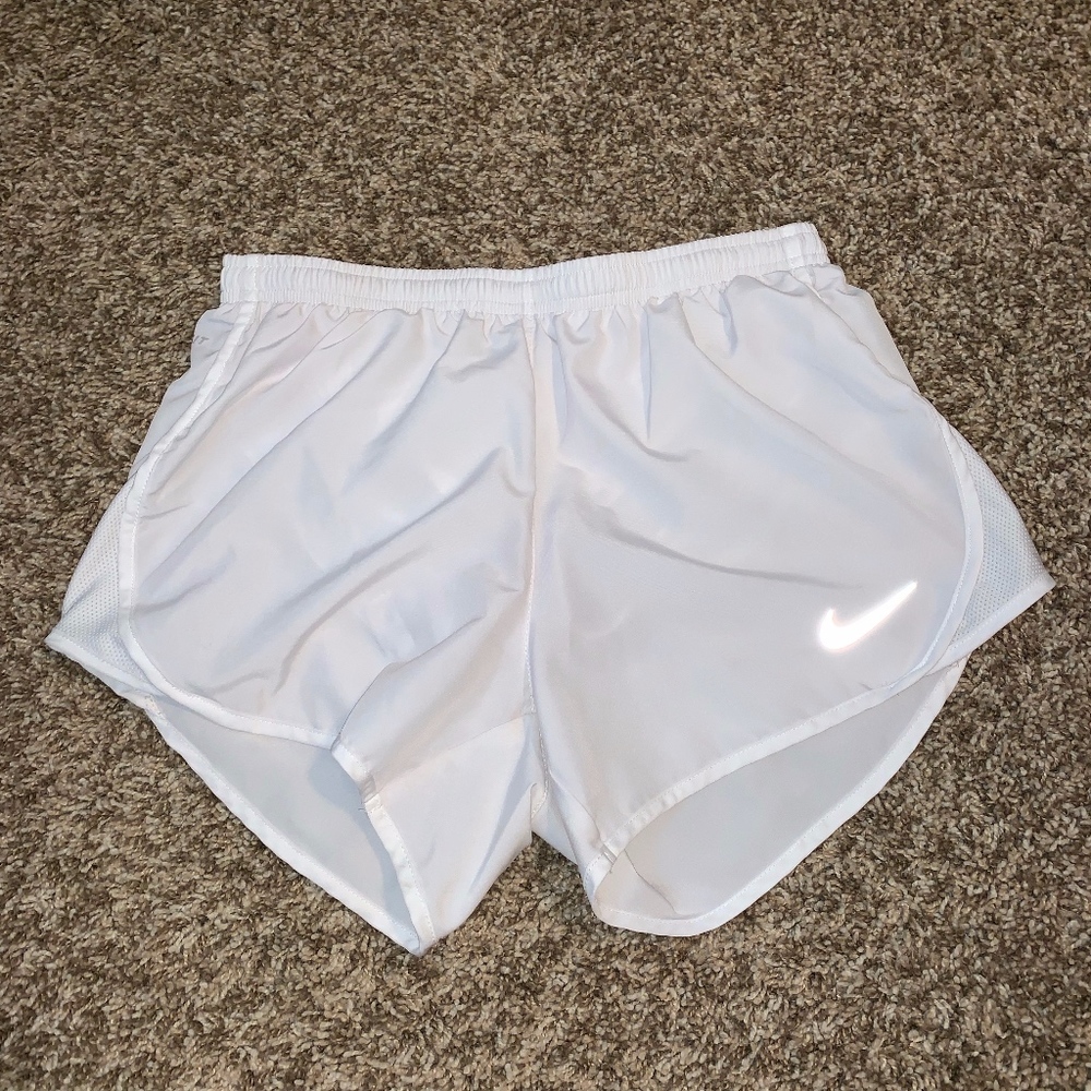 White Nike Running Shorts